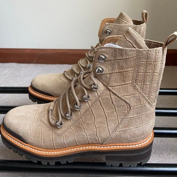 MARC FISHER Women Izzie 2 Leather Combat Hiking Boots - NEW NWOB - Picture 3 of 8